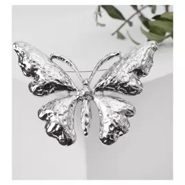 Брошь "Бабочка" с вкраплениями, цвет серебро