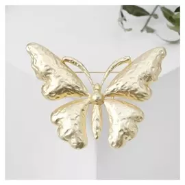 Брошь "Бабочка" с вкраплениями, цвет золото матовое