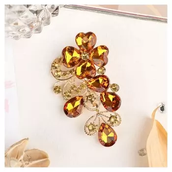 Брошь "Цветочная лоза", цвет золотой в золоте