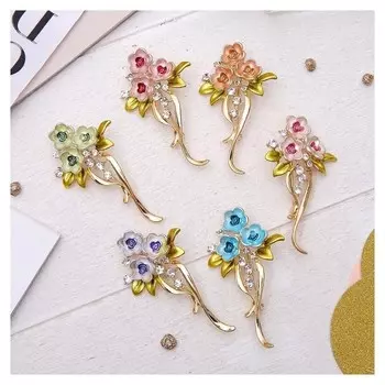 Брошь "Цветы в букете"