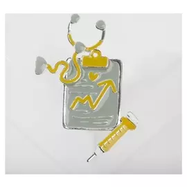 Брошь "Докторский" набор, цвет зелёный в серебре