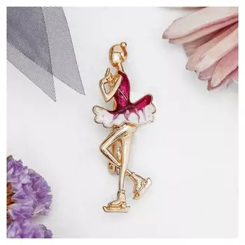 Брошь "Фигуристка", цвет фиолетовый в золоте