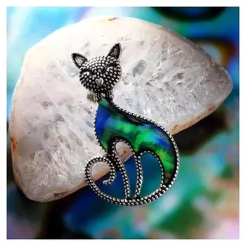 Брошь "Галиотис" кошка грациозная