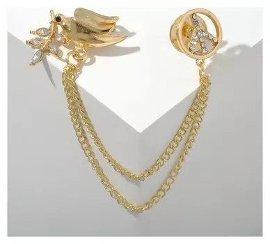 Брошь "Голубь мира", цвет белый в золоте