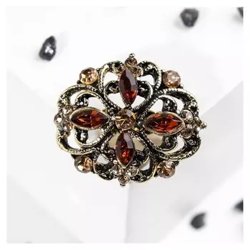 Брошь "Императрица", цвет коричневый