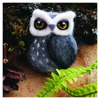 Брошь из шерсти «Сова»