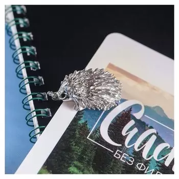 Брошь "Ёжик" счастье, цвет серебра