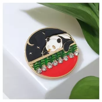 Брошь "Китай", разноцветная в золоте