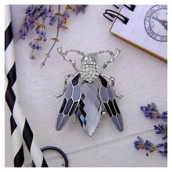 Брошь "Коридалид", цвет серый