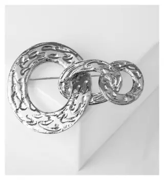 Брошь крупная "Цепь", цвет серебро