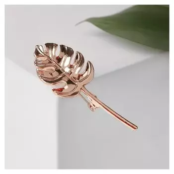 Брошь "Лист" монстеры, цвет, золото