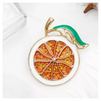 Брошь "Мандарин", цветная в золоте