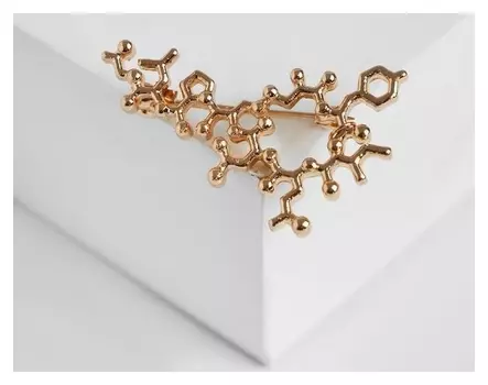 Брошь "Молекула", цвет золото