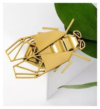 Брошь "Муха" металлическая, цвет чернёное золото