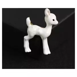 Брошь "Оленёнок" детёныш, цвет белый в золоте