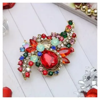 Брошь "Орден" за женственность, цветная в черненом золоте