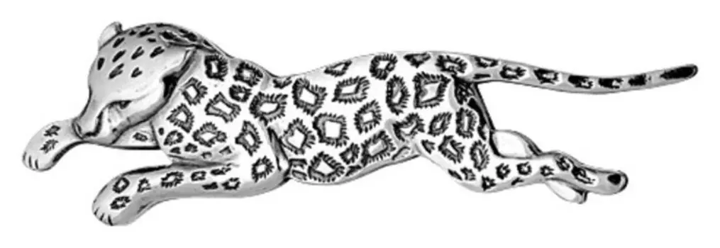 Брошь посеребрение с оксидированием "Леопард"