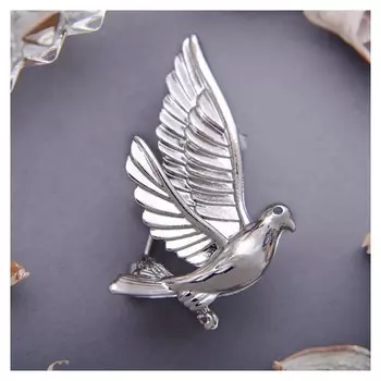 Брошь "Птица" голубь мира, цвет