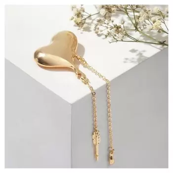 Брошь "Сердце" со стрелой, цвет золото