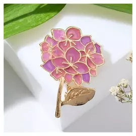 Брошь "Сирень", цвет сиреневый в золоте