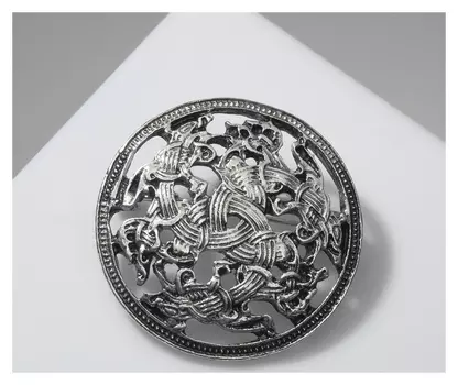 Брошь "Скандинавия" триада, цвет чернёное серебро