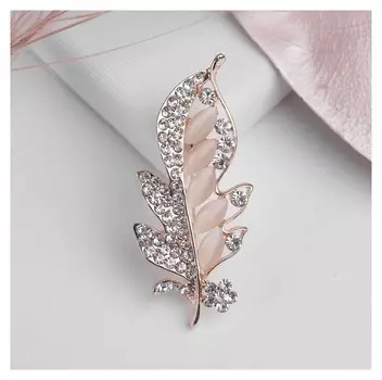 Брошь "Соло" веточка, цветная в золоте