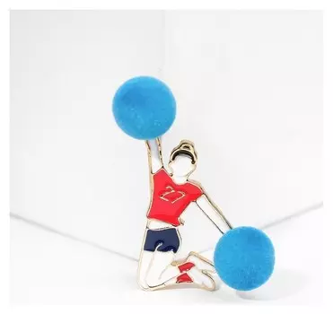 Брошь "Спорт" чирлидинг, цветная в золоте