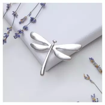 Брошь "Стрекоза", цвет серебра