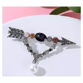 Брошь "Стрела", цветная в серебре