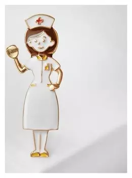 Брошь "Врач" невролог, цветная в золоте