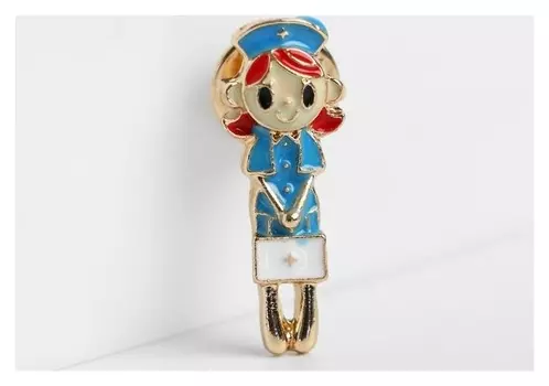 Брошь "Врач-терапевт", цветная в золоте