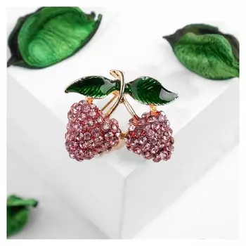 Брошь Ягоды, цвет фурнитуры золотистый