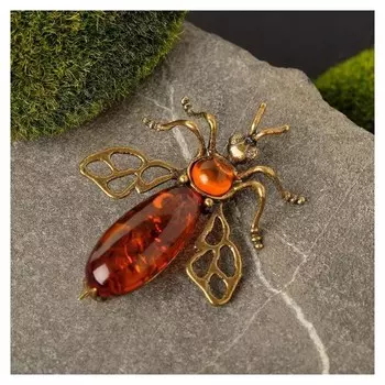 Брошь "Янтарь" муха