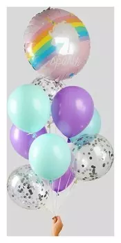 Букет из шаров "Блестящий единорог", в наборе 10 шт.