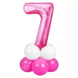 Букет из шаров «Цифра 7», фольга, латекс, набор 9 шт., цвет розовый