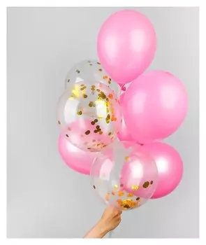 Букет из шаров «Праздничный», латекс, с конфетти, набор 10 шт.