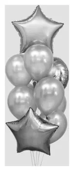 Букет из шаров «Стиль», сердце, звезда, латекс, набор 10 шт.