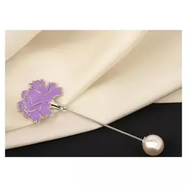 Булавка "Цветок" гвоздика, 7см, цвет сиреневый в серебре