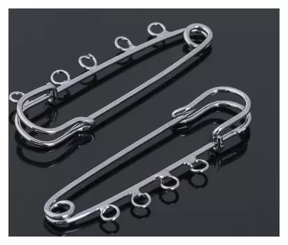 Булавка для подвесок Po-065 №03, (Набор 2 шт)65*5мм, цвет серебра