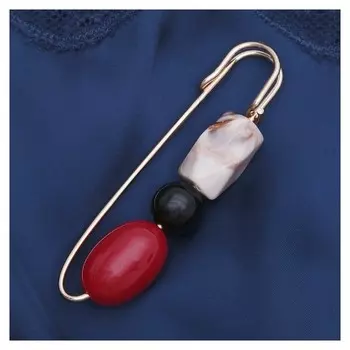 Булавка "Камни", 8 см, разноцветная в золоте