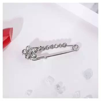 Булавка "Лунная дорожка" с незабудкой, 4 см, цвет белый в серебре