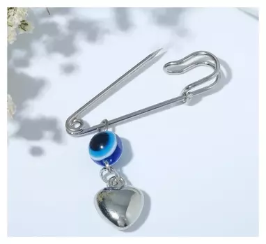 Булавка-оберег "Формула любви", 3см, цвет серебро