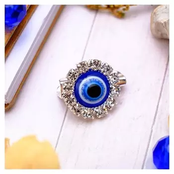 Булавка-оберег "Глазик", 1,3 см, цвет синий в серебре