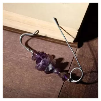 Булавка-оберег ручная работа "Аметист", 5,5см