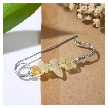 Булавка-оберег ручная работа "Цитрин", 5 см