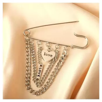 Булавка с подвесками "Любовь", 7,5см, цвет серебро