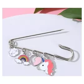 Булавка "Воображение" 7см, цветная в серебре