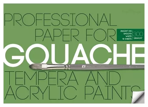 Бумага для акрила,гуаши и темперы а4,10л,блок 300гр, в папке 4-120