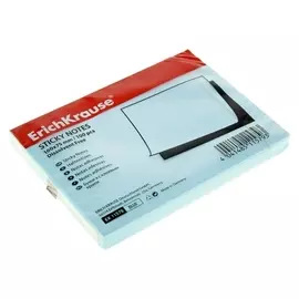 Бумага для заметок с клеевым краем 100х75 мм, Erichkrause, 100 листов, голубой