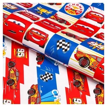 Бумага глянцевая упаковочная двусторонняя, тачки, 60x90 см